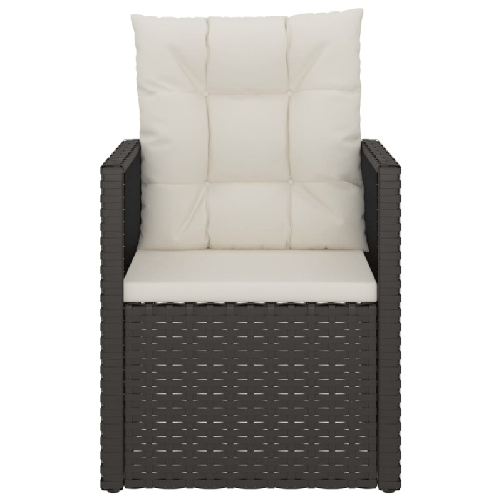 vidaXL-Poltrona-da-Giardino-con-Cuscini-Nera-in-Polyrattan