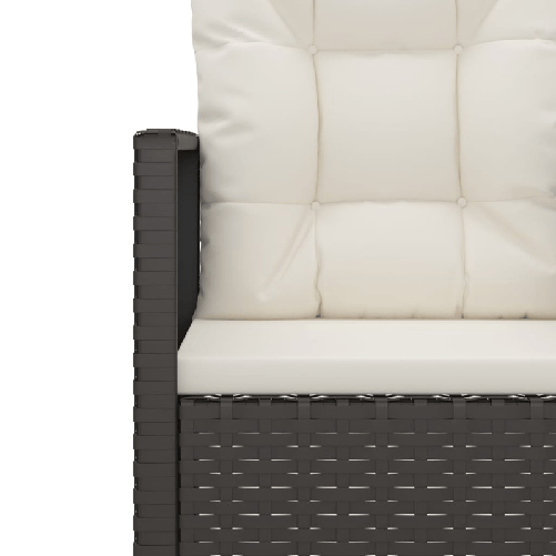 vidaXL-Poltrona-da-Giardino-con-Cuscini-Nera-in-Polyrattan