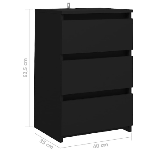 vidaXL-Comodino-Nero-40x35x625-cm-in-Truciolato
