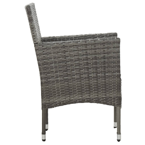 vidaXL-Sedie-da-Pranzo-per-Giardino-2-pz-in-Polyrattan-Grigio