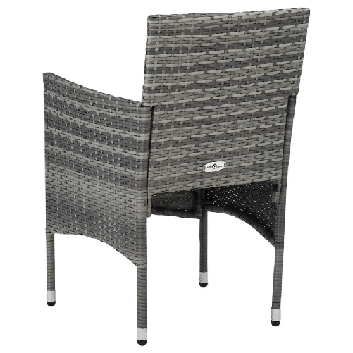 vidaXL-Sedie-da-Pranzo-per-Giardino-2-pz-in-Polyrattan-Grigio