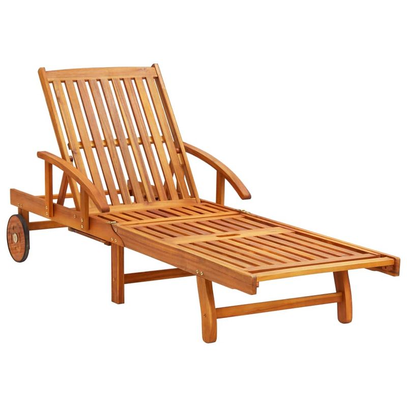 vidaXL-Lettino-Prendisole-2pz-con-Tavolo-e-Cuscini-Massello-d-Acacia