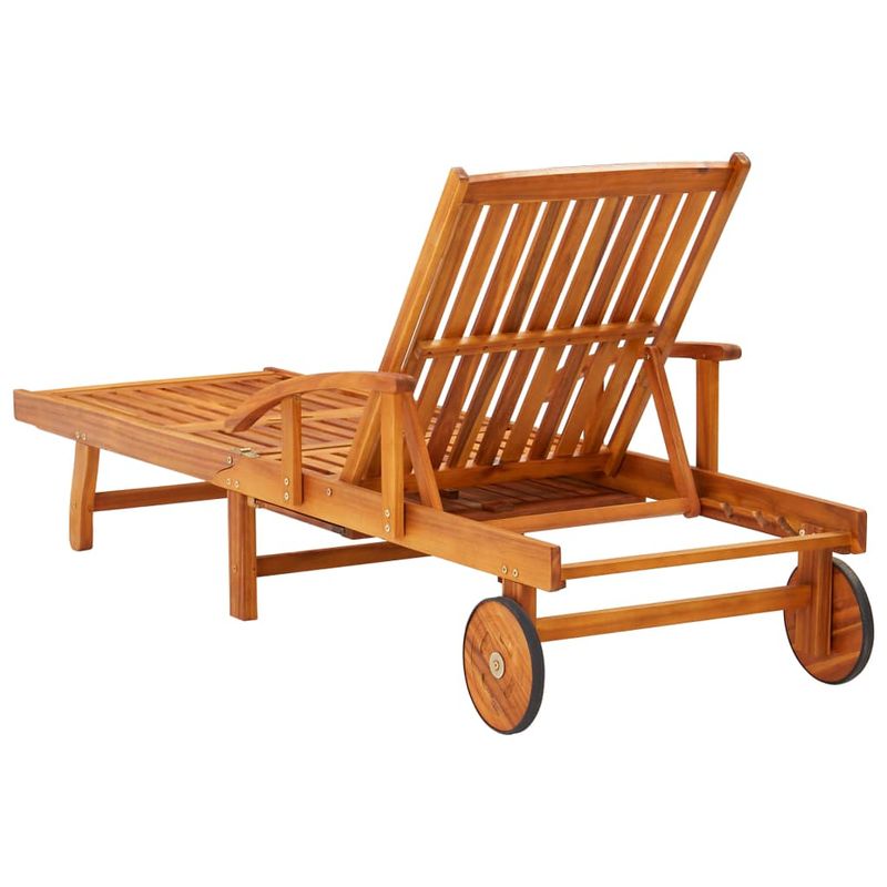 vidaXL-Lettino-Prendisole-2pz-con-Tavolo-e-Cuscini-Massello-d-Acacia