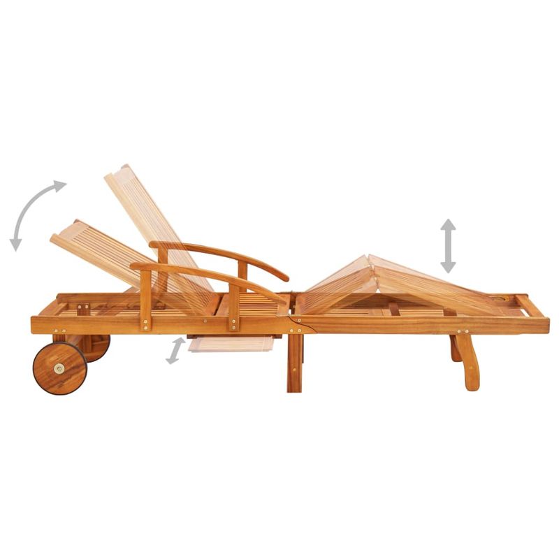 vidaXL-Lettino-Prendisole-2pz-con-Tavolo-e-Cuscini-Massello-d-Acacia