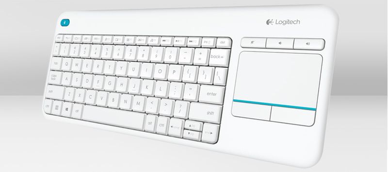 Logitech-K400-Plus-Tv-tastiera-RF-Wireless-QWERTZ-Tedesco-Bianco