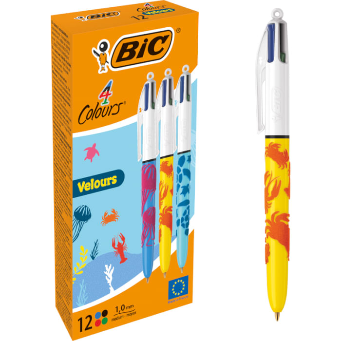 BIC-Scatola-12-penna-sfera-scatto-4-COLORI-Velours