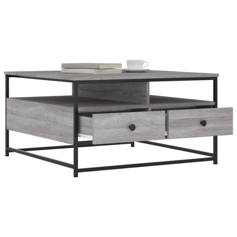 vidaXL-Tavolino-da-Salotto-Grigio-Sonoma-80x80x45-cm-Legno-Multistrato