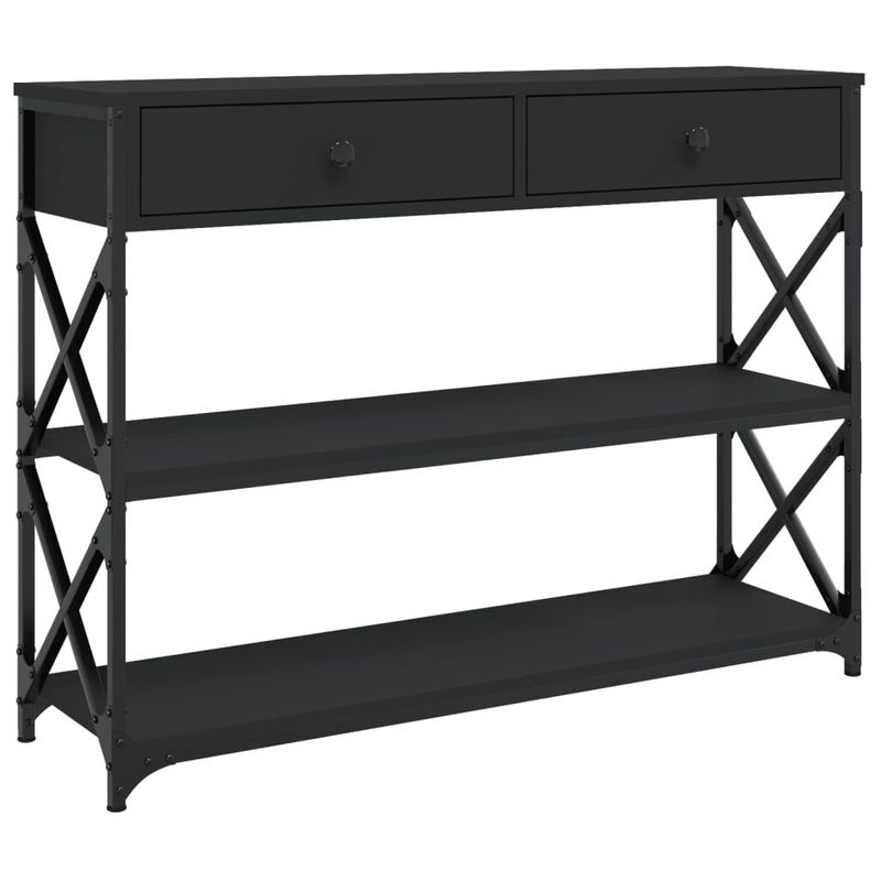 vidaXL-Tavolino-Consolle-Nero-100x28x75-cm-in-Legno-Multistrato