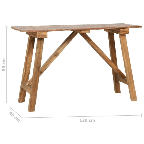 vidaXL-Tavolo-Consolle-130x40x80-cm-in-Legno-Massello-di-Recupero