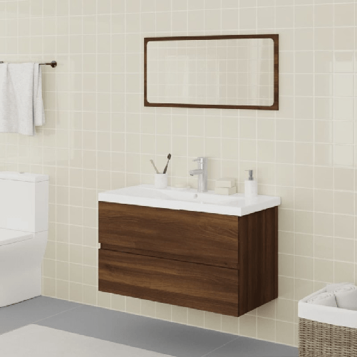 vidaXL-Set-Mobili-da-Bagno-Rovere-Marrone-in-Legno-Multistrato