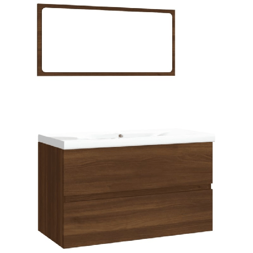 vidaXL-Set-Mobili-da-Bagno-Rovere-Marrone-in-Legno-Multistrato