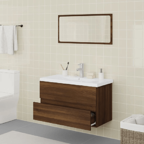vidaXL-Set-Mobili-da-Bagno-Rovere-Marrone-in-Legno-Multistrato