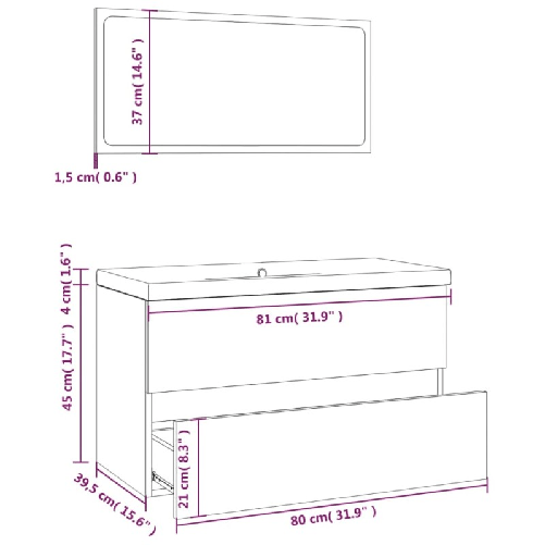 vidaXL-Set-Mobili-da-Bagno-Rovere-Marrone-in-Legno-Multistrato