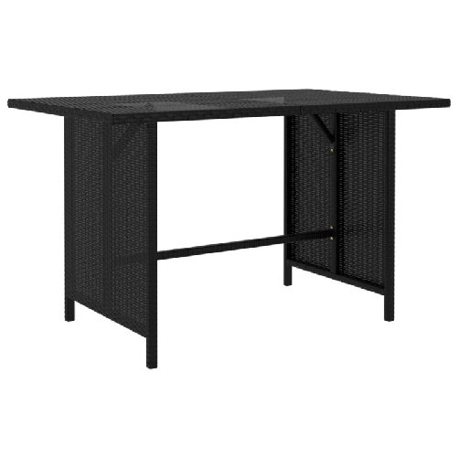Tavolo-da-Pranzo-da-Giardino-Nero-110x70x65-cm-in-Polyrattan