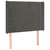 Testiera-ad-Orecchio-Grigio-Scuro-93x16x118-128-cm-in-Velluto
