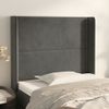 Testiera-ad-Orecchio-Grigio-Scuro-93x16x118-128-cm-in-Velluto