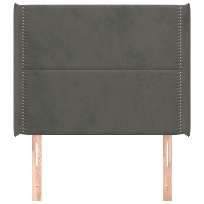 Testiera-ad-Orecchio-Grigio-Scuro-93x16x118-128-cm-in-Velluto