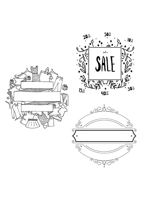 Securit Set 3 stencil su foglio A2 a tema "SCONTI" Securit