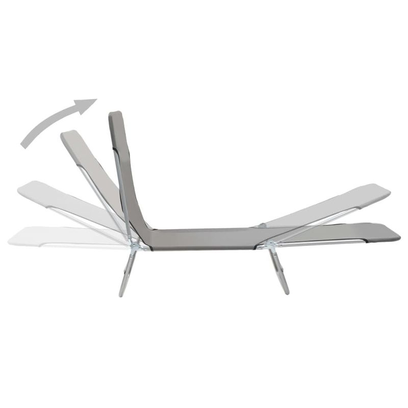 vidaXL-Lettini-Prendisole-Pieghevoli-2-pz-in-Acciaio-e-Tessuto-Grigio