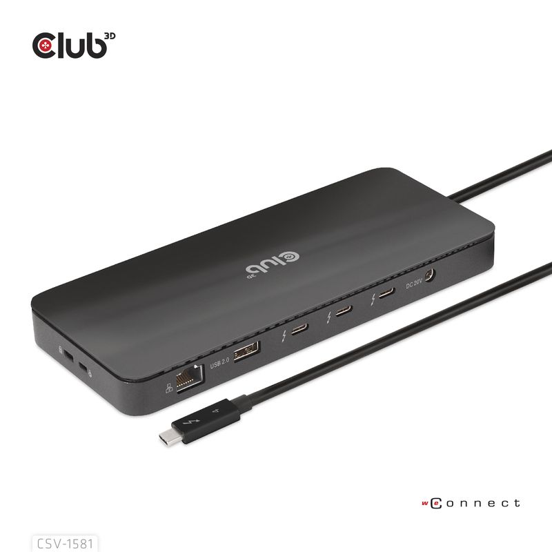 CLUB3D-CSV-1581-replicatore-di-porte-e-docking-station-per-notebook-Thunderbolt-4-Nero