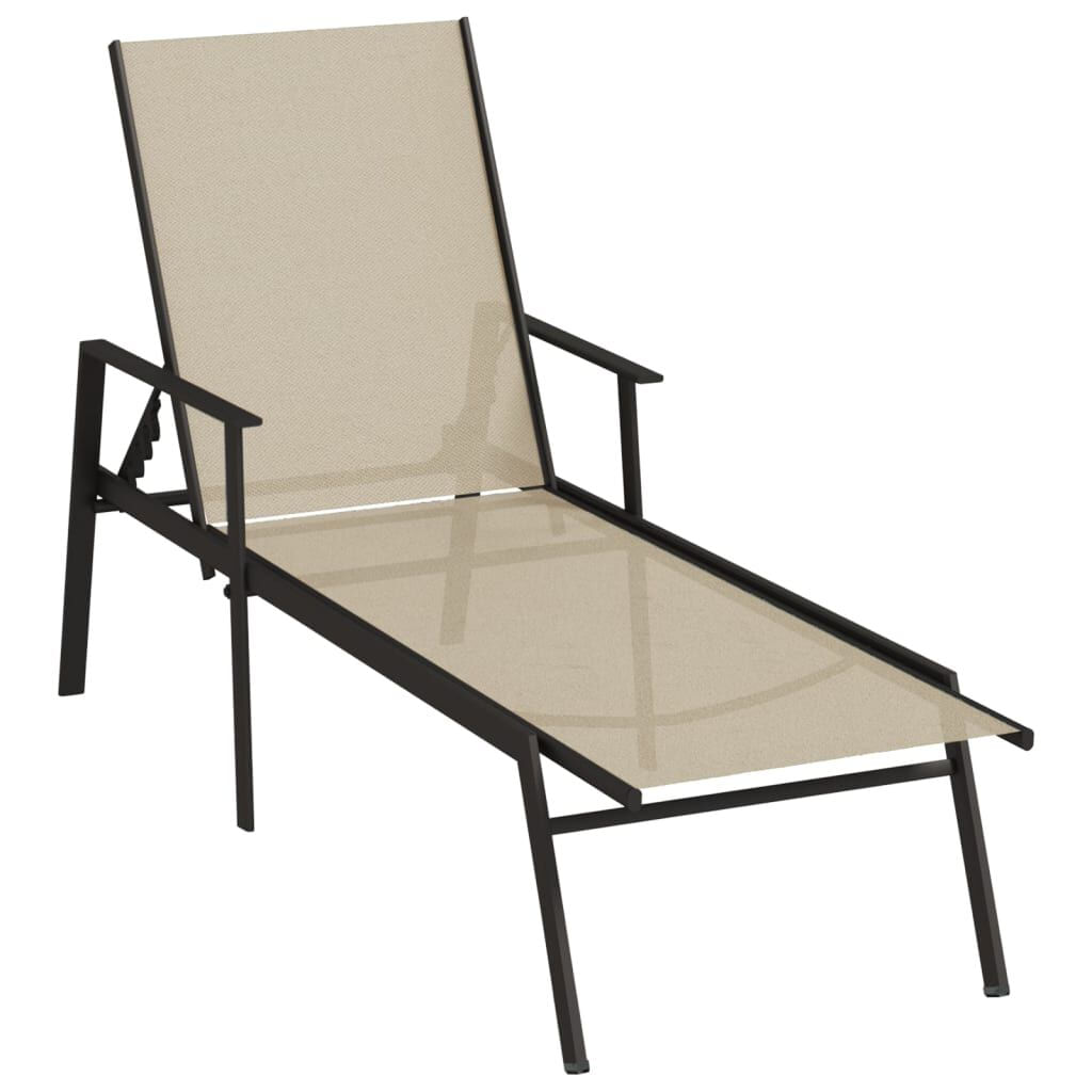VidaXL 317597 sedia da esterno Salone Seduta imbottita Acciaio, Tessile Crema