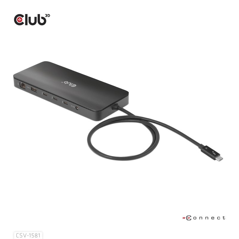 CLUB3D-CSV-1581-replicatore-di-porte-e-docking-station-per-notebook-Thunderbolt-4-Nero