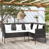 Divano-a-Forma-di-L-con-Cuscini-in-Polyrattan-Nero