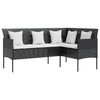 Divano-a-Forma-di-L-con-Cuscini-in-Polyrattan-Nero