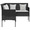 Divano-a-Forma-di-L-con-Cuscini-in-Polyrattan-Nero