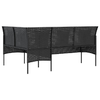 Divano-a-Forma-di-L-con-Cuscini-in-Polyrattan-Nero
