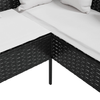Divano-a-Forma-di-L-con-Cuscini-in-Polyrattan-Nero