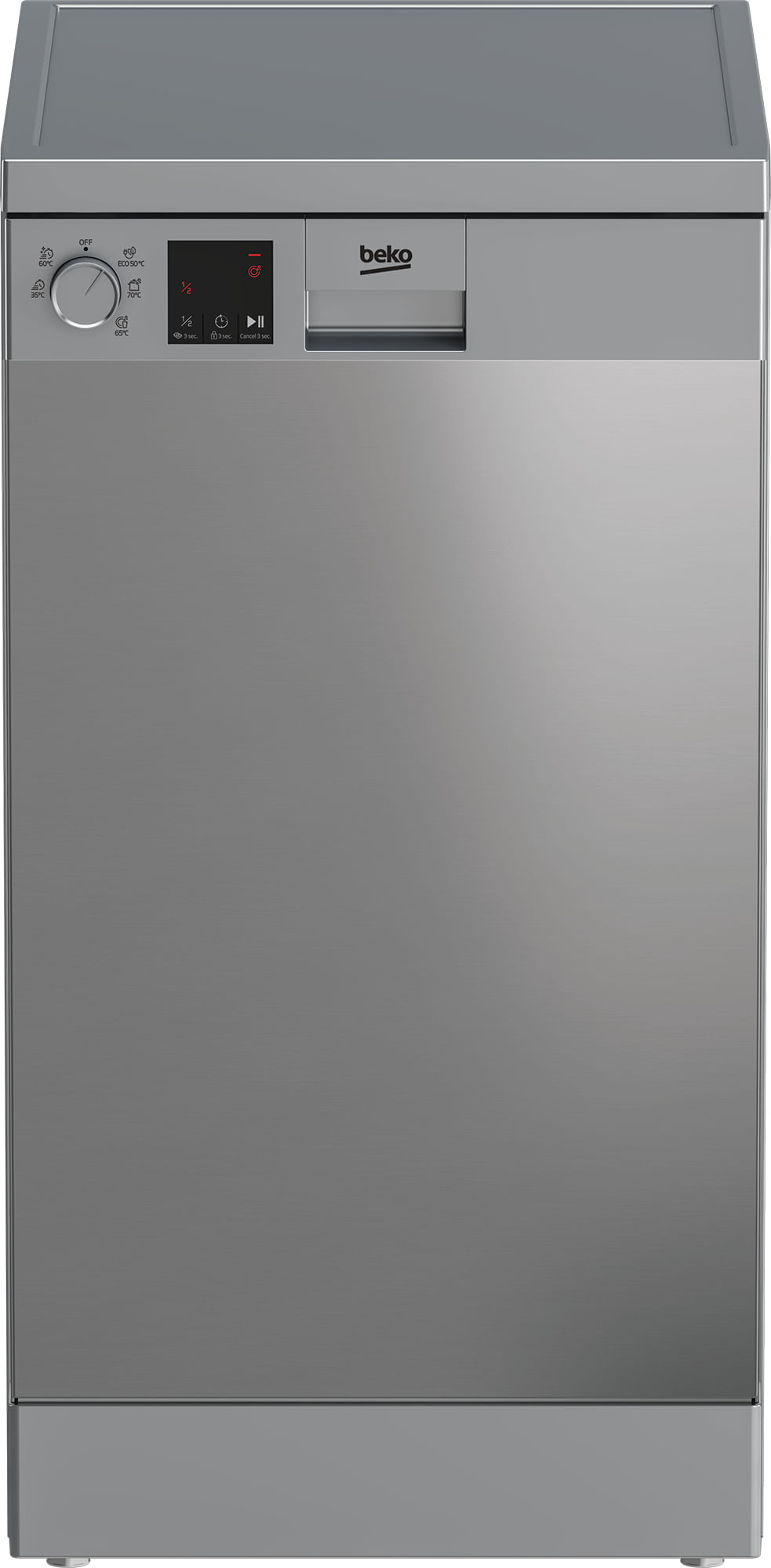 Beko DVS05024X Lavastoviglie Slim Libera Installazione 10 Coperti Classe energetica E (A++) 5 programmi 45 cm Inox Beko DVS05024X Libera installazione 10 coperti E