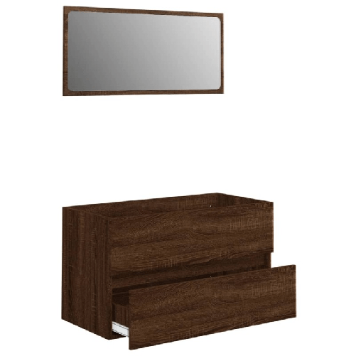 vidaXL-Set-Mobili-da-Bagno-2-pz-Rovere-Marrone-in-Legno-Multistrato