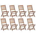 vidaXL-Sedie-da-Giardino-Pieghevoli-8-pz-in-Legno-Massello-di-Acacia