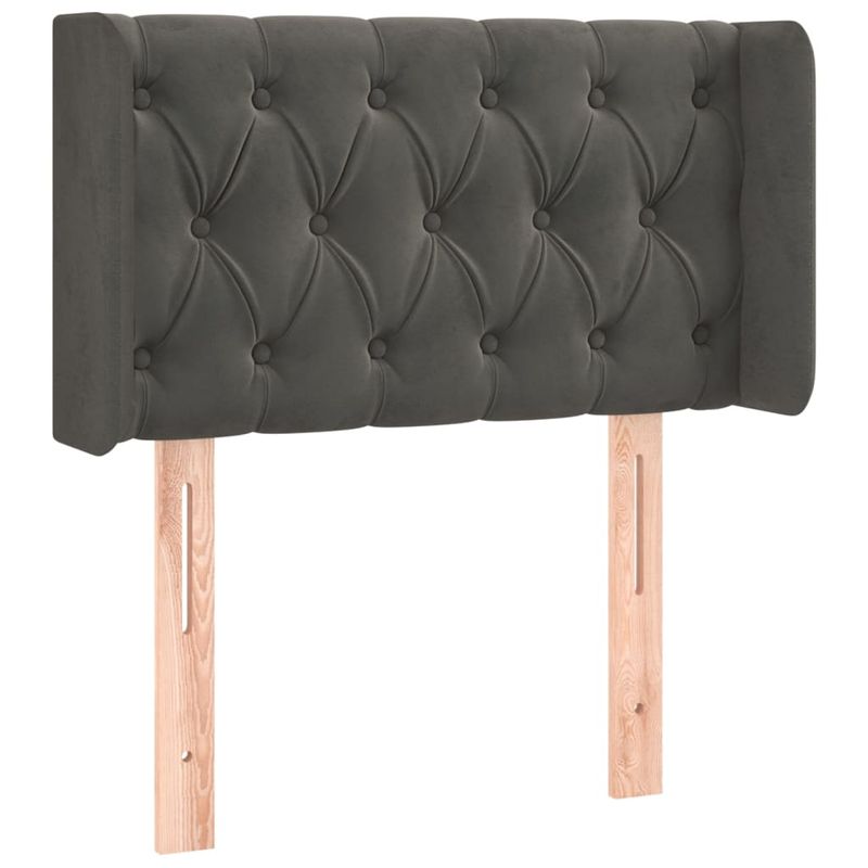 Testiera-a-LED-Grigio-Scuro-147x16x118-128cm-in-Velluto