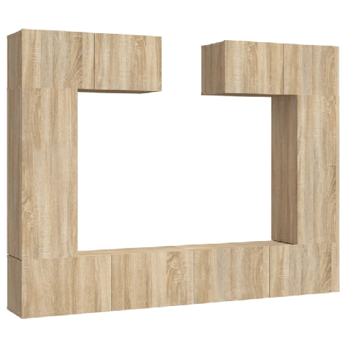 Set-di-Mobili-Porta-TV-6-pz-Rovere-Sonoma-in-Legno-Multistrato