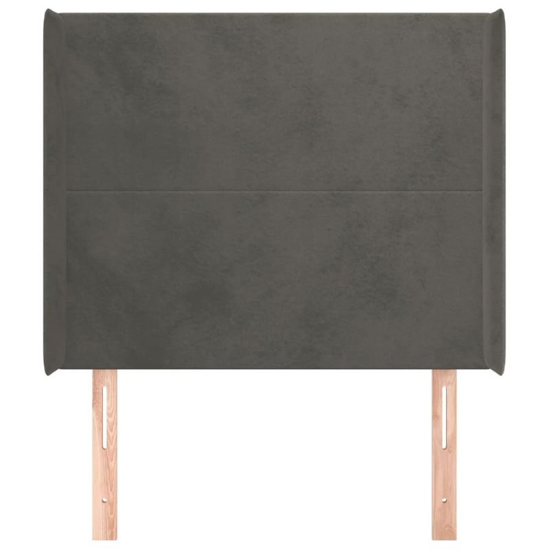 Testiera-ad-Orecchio-Grigio-Scuro-163x16x78-88-cm-in-Velluto