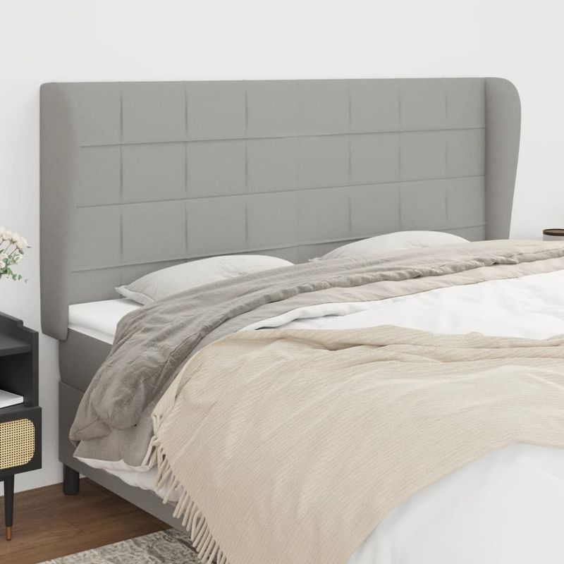 Testiera-ad-Orecchio-Grigio-Chiaro-203x23x78-88-cm-in-Tessuto