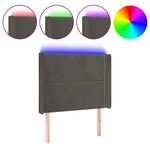 Testiera-a-LED-Grigio-Scuro-103x16x118-128cm-in-Velluto