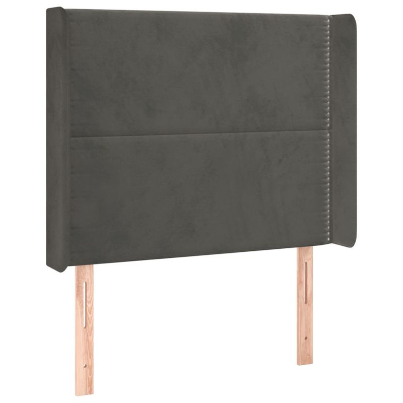 Testiera-a-LED-Grigio-Scuro-103x16x118-128cm-in-Velluto