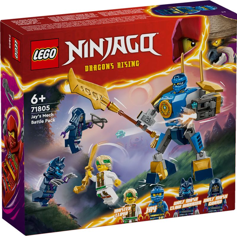 LEGO-NINJAGO-71805-Pack-Mech-da-Battaglia-di-Jay-Giochi-per-Bambini-6--Action-Figure-Giocattolo-da-Costruire-e-4-Minifigure