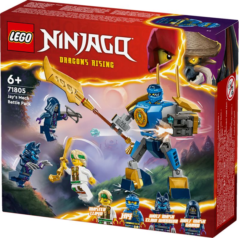 LEGO-NINJAGO-71805-Pack-Mech-da-Battaglia-di-Jay-Giochi-per-Bambini-6--Action-Figure-Giocattolo-da-Costruire-e-4-Minifigure