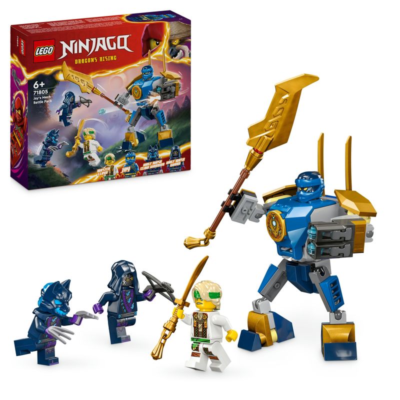 LEGO-NINJAGO-71805-Pack-Mech-da-Battaglia-di-Jay-Giochi-per-Bambini-6--Action-Figure-Giocattolo-da-Costruire-e-4-Minifigure