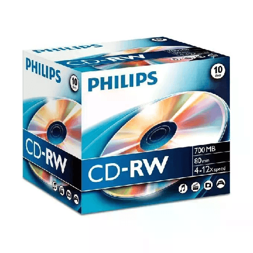 Philips 8710101710242 CD vergine CD-RW 700 MB 12x 10 pz