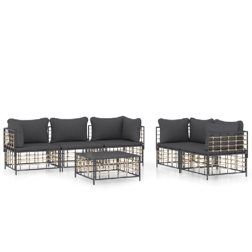 Set-Divani-da-Giardino-6-pz-con-Cuscini-Antracite-in-Polyrattan
