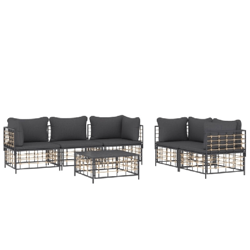 Set-Divani-da-Giardino-6-pz-con-Cuscini-Antracite-in-Polyrattan