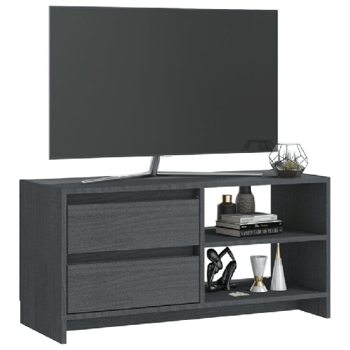 vidaXL-Mobile-Porta-TV-Grigio-80x31x39-cm-in-Legno-Massello-di-Pino