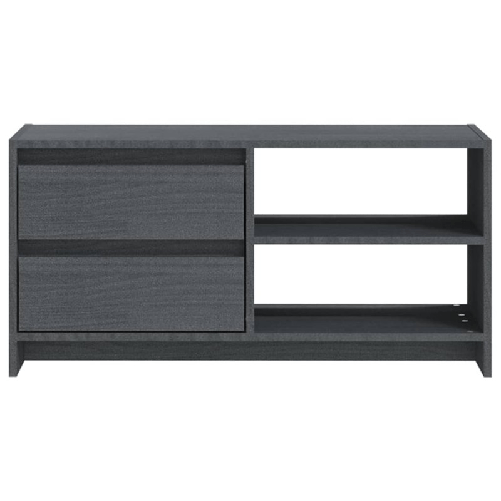 vidaXL-Mobile-Porta-TV-Grigio-80x31x39-cm-in-Legno-Massello-di-Pino