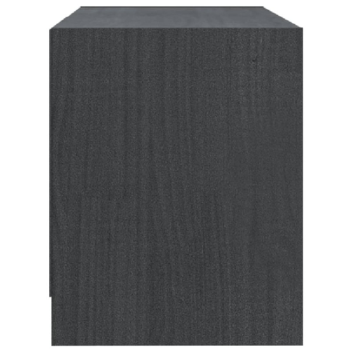 vidaXL-Mobile-Porta-TV-Grigio-80x31x39-cm-in-Legno-Massello-di-Pino