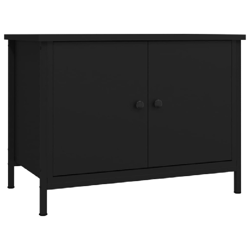 vidaXL-Mobile-Porta-TV-con-Ante-Nero-60x35x45-cm-in-Legno-Multistrato